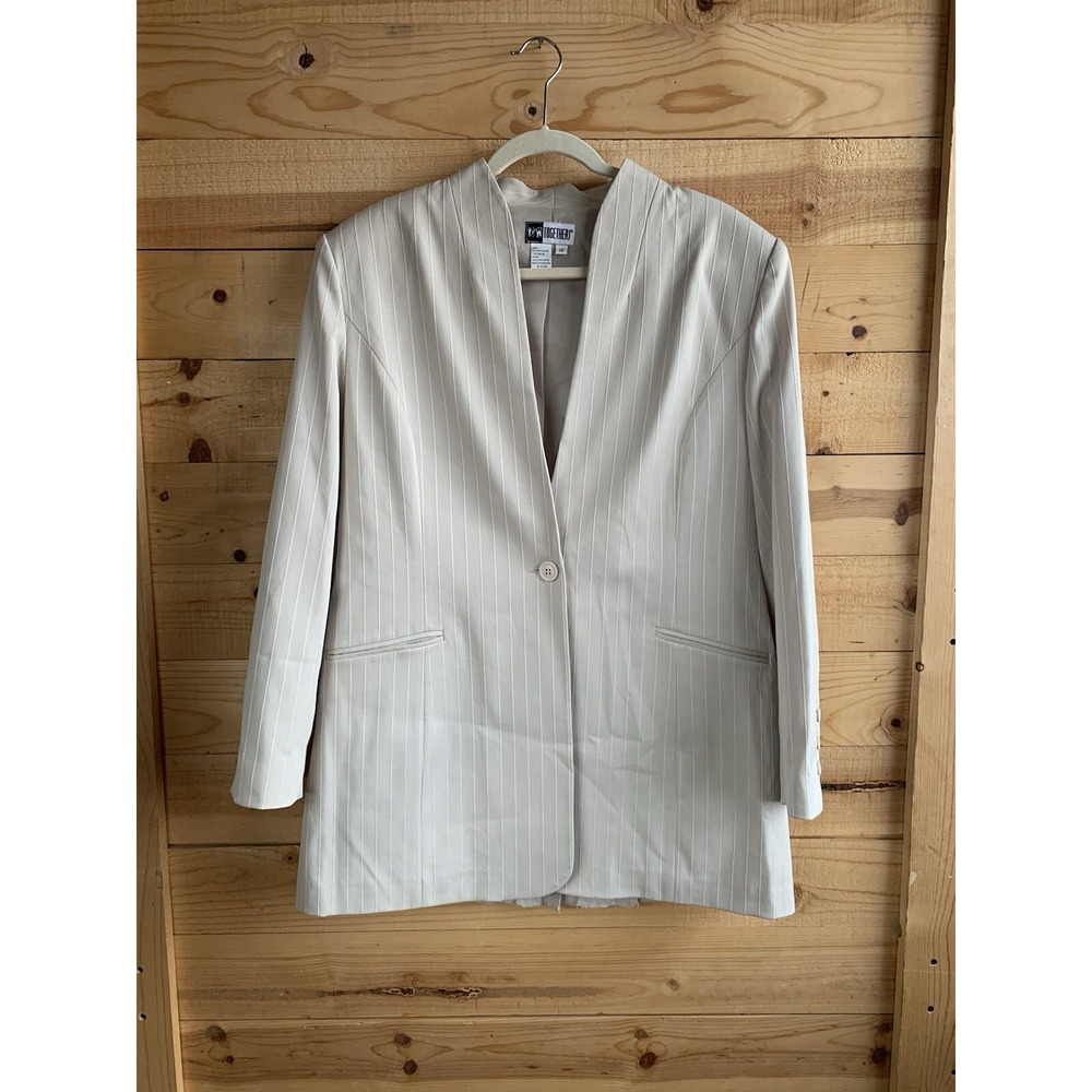 Vintage Like New Together Long Blazer Plus Size 16 Business Classy Pinstripe